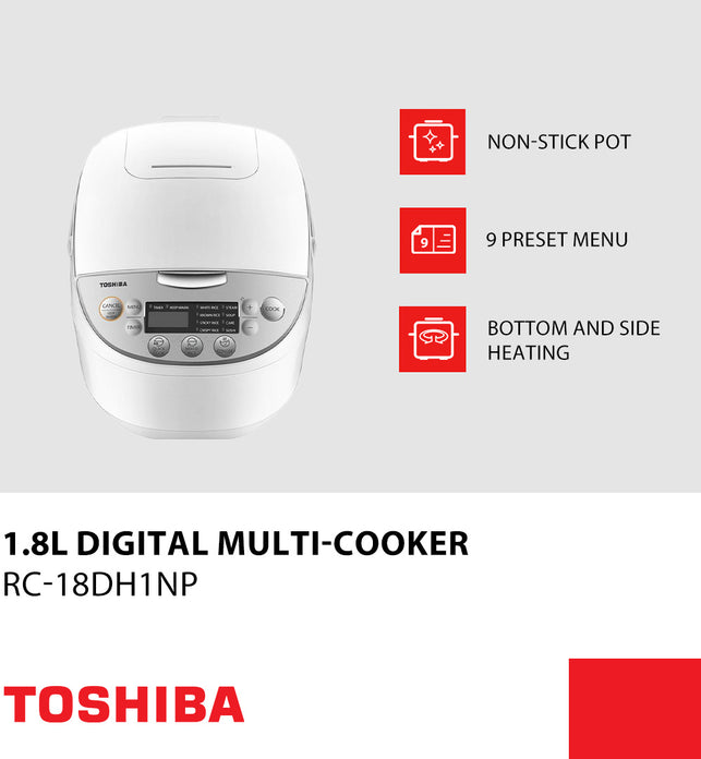 Great Value Matters Toshiba 1.8L Digital Multi Cooker