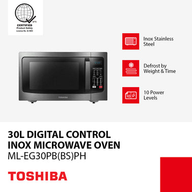 TOS 30L Digital Microwave with Grill Inox Steel